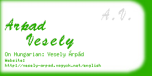 arpad vesely business card